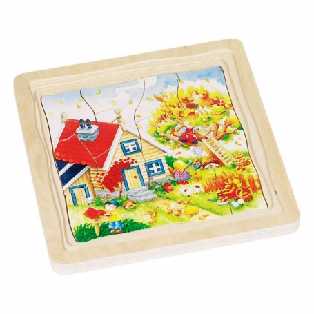 Goki Viacvrstvové puzzle Ročné obdobia, 44 dielikov 57684-1