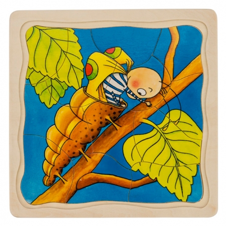 Goki Viacvrstvové puzzle Húsenica, 44 dielikov {PRODUCT_REFERENCE}-1