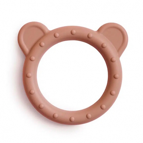 Mushie Silikónové hryzátko Bear Natural MTT100-1