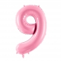 PartyDeco Fóliový balón Číslo 9 ružový 86cm {PRODUCT_REFERENCE}-1