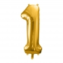 PartyDeco Fóliový balón Číslo 1 zlatý 86cm {PRODUCT_REFERENCE}-1