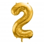 PartyDeco Fóliový balón Číslo 2 zlatý 86cm {PRODUCT_REFERENCE}-1