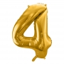 PartyDeco Fóliový balón Číslo 4 zlatý 86cm {PRODUCT_REFERENCE}-1