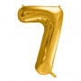 PartyDeco Fóliový balón Číslo 7 zlatý 86cm {PRODUCT_REFERENCE}-1