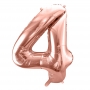 PartyDeco Fóliový balón Číslo 4 ružové zlato 86cm {PRODUCT_REFERENCE}-1