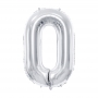 PartyDeco Fóliový balón Číslo 0 strieborný 86cm {PRODUCT_REFERENCE}-1