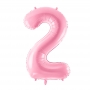 PartyDeco Fóliový balón Číslo 2 ružový 86cm {PRODUCT_REFERENCE}-1