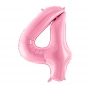 PartyDeco Fóliový balón Číslo 4 ružový 86cm {PRODUCT_REFERENCE}-1
