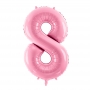 PartyDeco Fóliový balón Číslo 8 ružový 86cm {PRODUCT_REFERENCE}-1