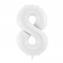 PartyDeco Fóliový balón Číslo 8 biely 86cm {PRODUCT_REFERENCE}-1
