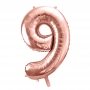 PartyDeco Fóliový balón Číslo 9 ružové zlato 86cm {PRODUCT_REFERENCE}-1
