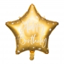 PartyDeco Fóliový balón Happy Birthday zlatý 40cm {PRODUCT_REFERENCE}-1