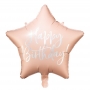 PartyDeco Fóliový balón Happy Birthday svetloružový 40cm {PRODUCT_REFERENCE}-1