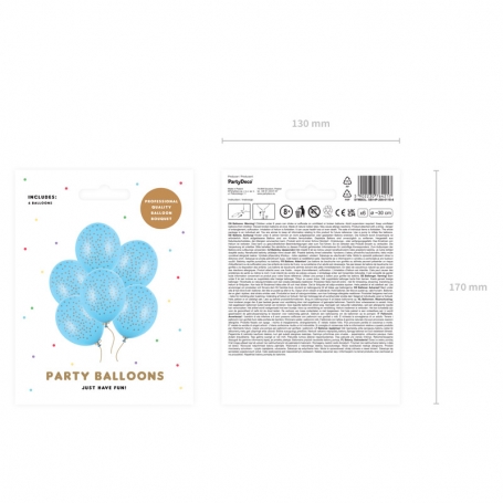 PartyDeco Balóny Bodky 30cm, pastelové modré 6ks SB14P-208-011S-6-1