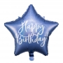 PartyDeco Fóliový balón Happy Birthday tmavomodrý 40cm {PRODUCT_REFERENCE}-1