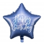PartyDeco Fóliový balón Happy Birthday tmavomodrý 40cm {PRODUCT_REFERENCE}-1