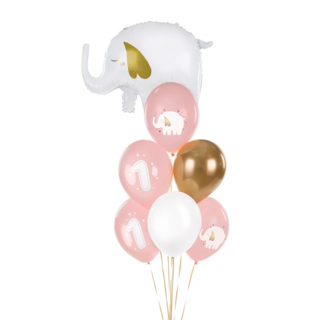 PartyDeco Balóny One Ružový mix 30cm 6ks SB14P-322-081J-6-1
