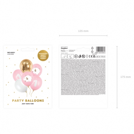PartyDeco Balóny One Ružový mix 30cm 6ks SB14P-322-081J-6-1