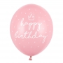 PartyDeco Balóny Happy Birthday Ružový mix 30cm 6ks {PRODUCT_REFERENCE}-1
