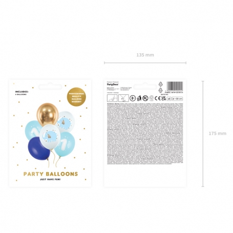 PartyDeco Balóny One Modrý mix 30cm 6ks SB14P-322-001J-6-1