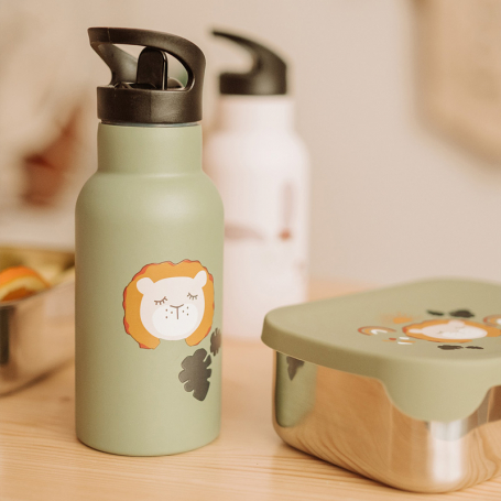Kikadu Detská termofľaša Lion Olive 350ml {PRODUCT_REFERENCE}-1