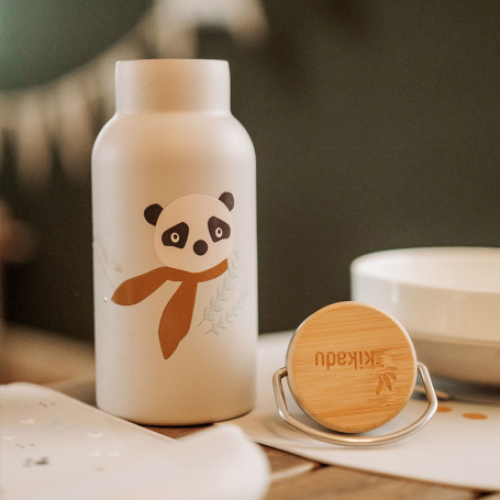Kikadu Detská termofľaša Panda Silver Grey 350ml {PRODUCT_REFERENCE}-1