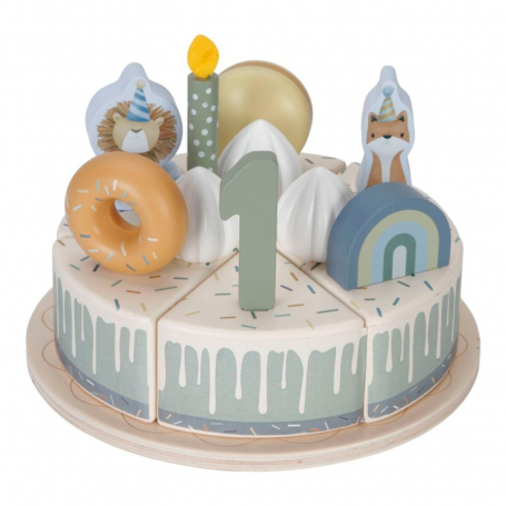 Little Dutch Drevená narodeninová torta Blue 8016LD-1