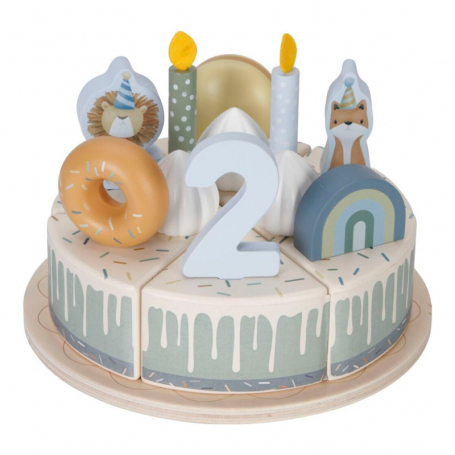 Little Dutch Drevená narodeninová torta Blue 8016LD-1