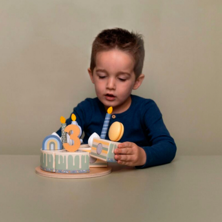 Little Dutch Drevená narodeninová torta Blue 8016LD-1