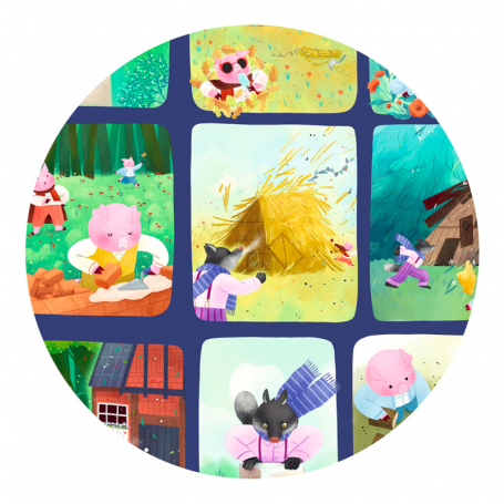 Djeco Rozprávkové puzzle Tri malé prasiatka, 35 dielikov {PRODUCT_REFERENCE}-1