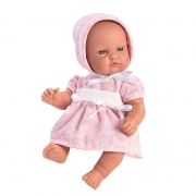 Asi Bábika bábätko Gordi 28cm, v kvetinových ružových šatách s čapicou 0154630-1
