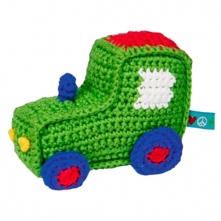 Spiegelburg Háčkovaná hrkálka Autobus, Lietadlo, Traktor, BabyGlück 15812-1