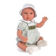 Asi Bábika bábätko Leo 46cm, v kvetinovom overale s klobúkom {PRODUCT_REFERENCE}-1