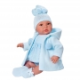 Asi Bábika bábätko Leo 46cm, v modrom kabáte 0181621-1