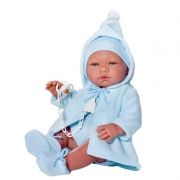 Asi Realistické bábätko Pablo 43cm, v modrom kabátiku 0362961-1