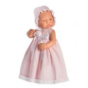 Asi Realistické bábätko Lucía 42cm, v dlhých ružových šatách 0324760-1