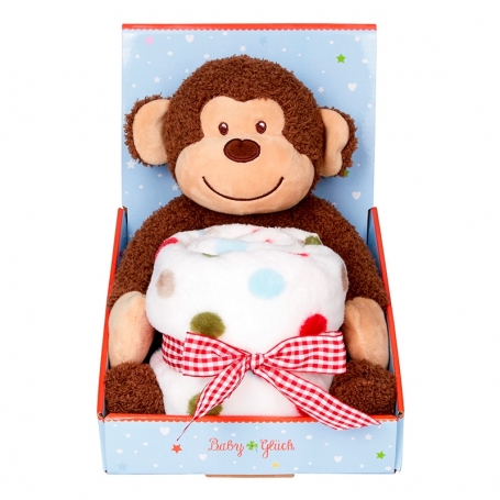 Spiegelburg Geschenkset Plüschaffe und Decke BabyGlück 16396-1