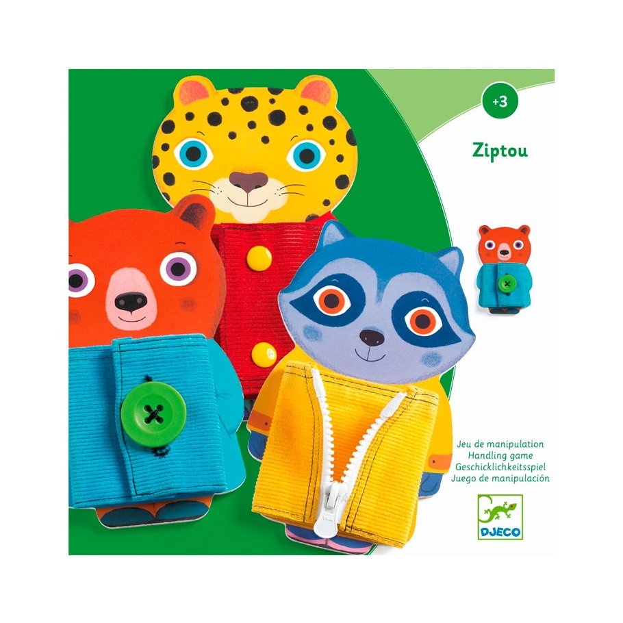 Djeco Drevená zapínacie zvieratka Ziptou DJ01663-1