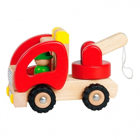 Goki Goki Abschleppwagen Holzauto mit Figur 55965-1