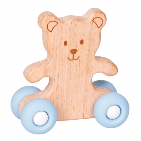 Spiegelburg Drevený Medvedík na kolieskach BabyGlück 15821-1