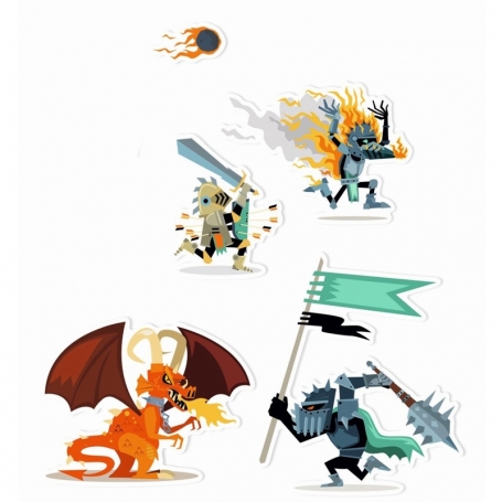 Djeco Samolepky Rytierska bitka 160ks DJ08886-1