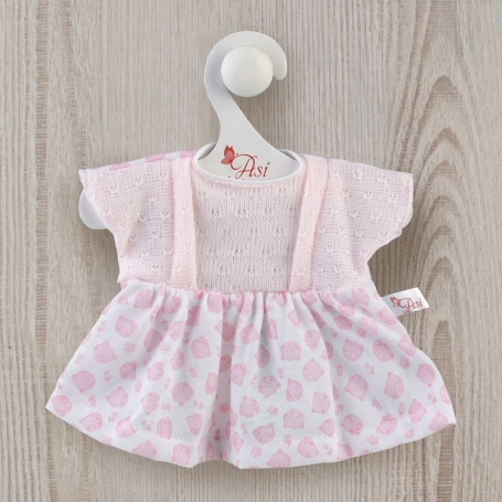 Asi Ružové šaty s čapicou pre bábätko Oli 30cm {PRODUCT_REFERENCE}-1